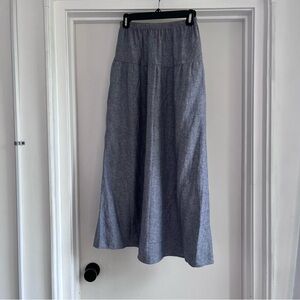 Reformation Soft Blue Jean Maxi A-Line Skirt